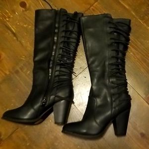 Back lace up boots